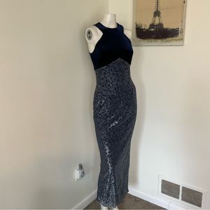 Vintage 90’s Jessica McClintock Gunne Sax Velvet Metallic Dress 3/4